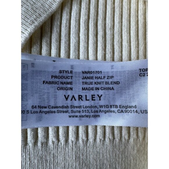 Varley Janie Ribbed Half Zip Sweater Womna's Sz L in Ivory - Picture 7 of 9